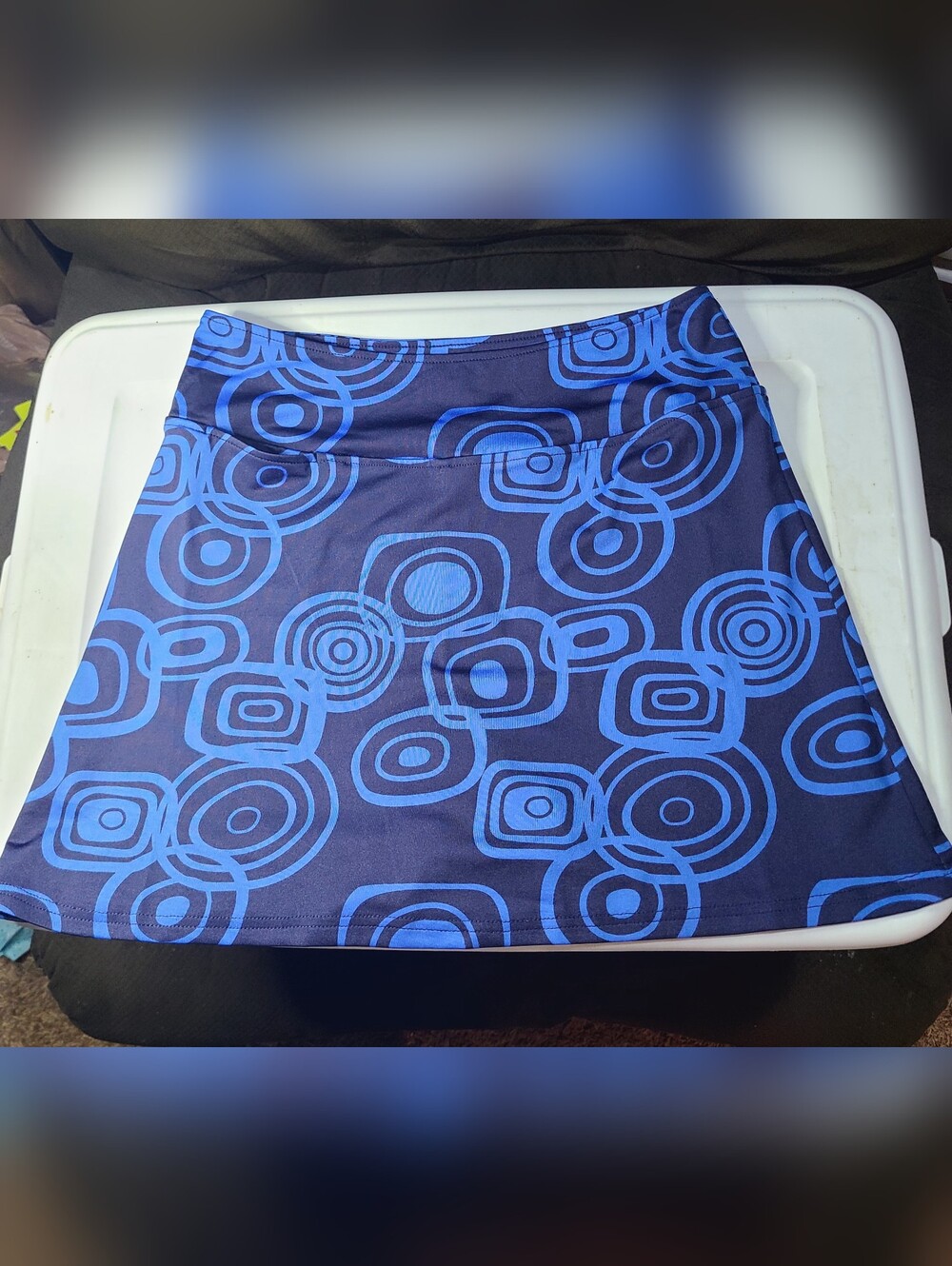 Golftini Skort Womens Blue Black Eager Eyes A-Line Pull On Stretch
